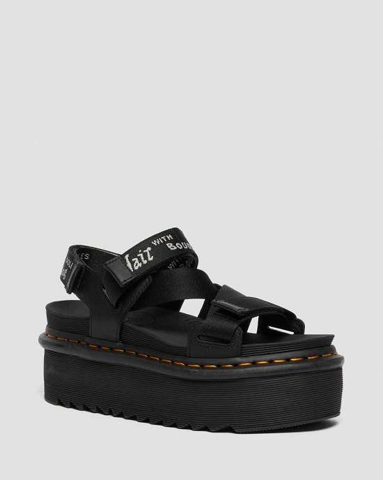 Sandalias Ligeras Dr. Martens Kimber Logo Webbing Strap Mujer Negros MX-58324